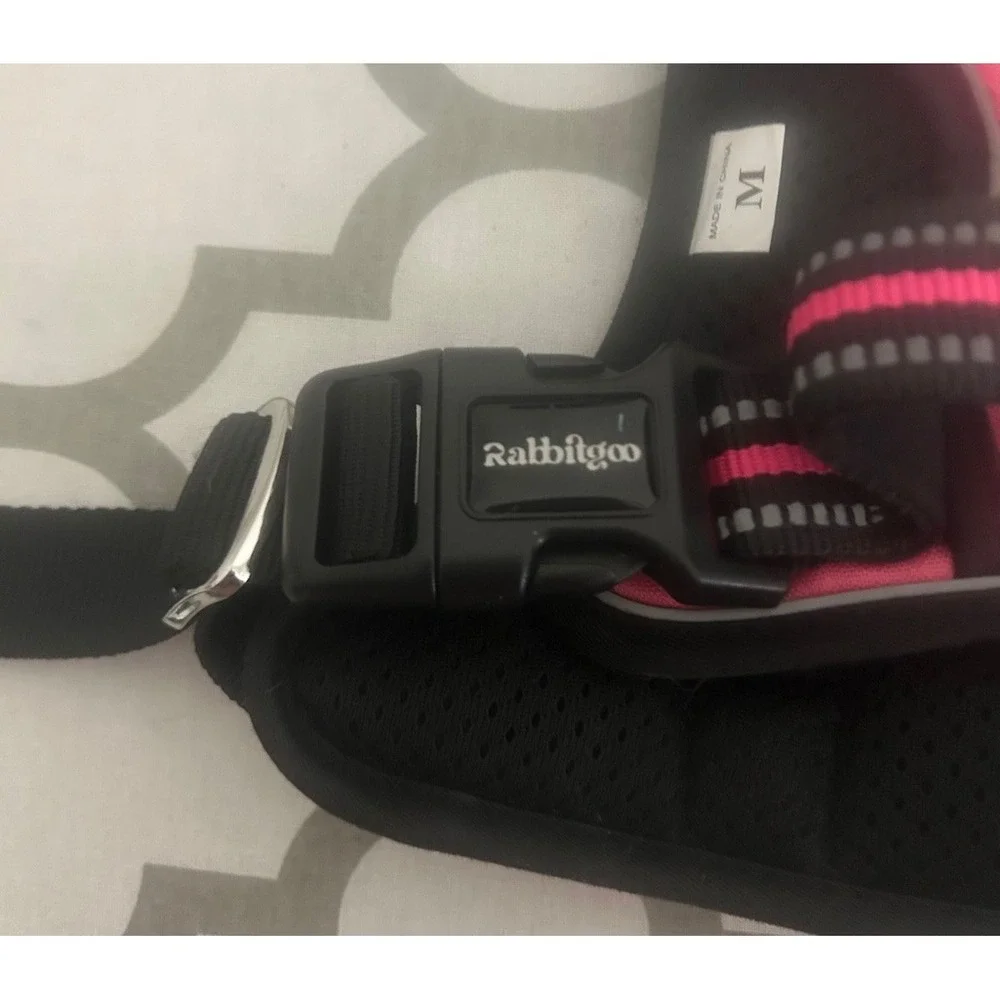 RabbitGoo Classic NO-Pull Dog Harness Size Medium in Pink and Black PB-5
